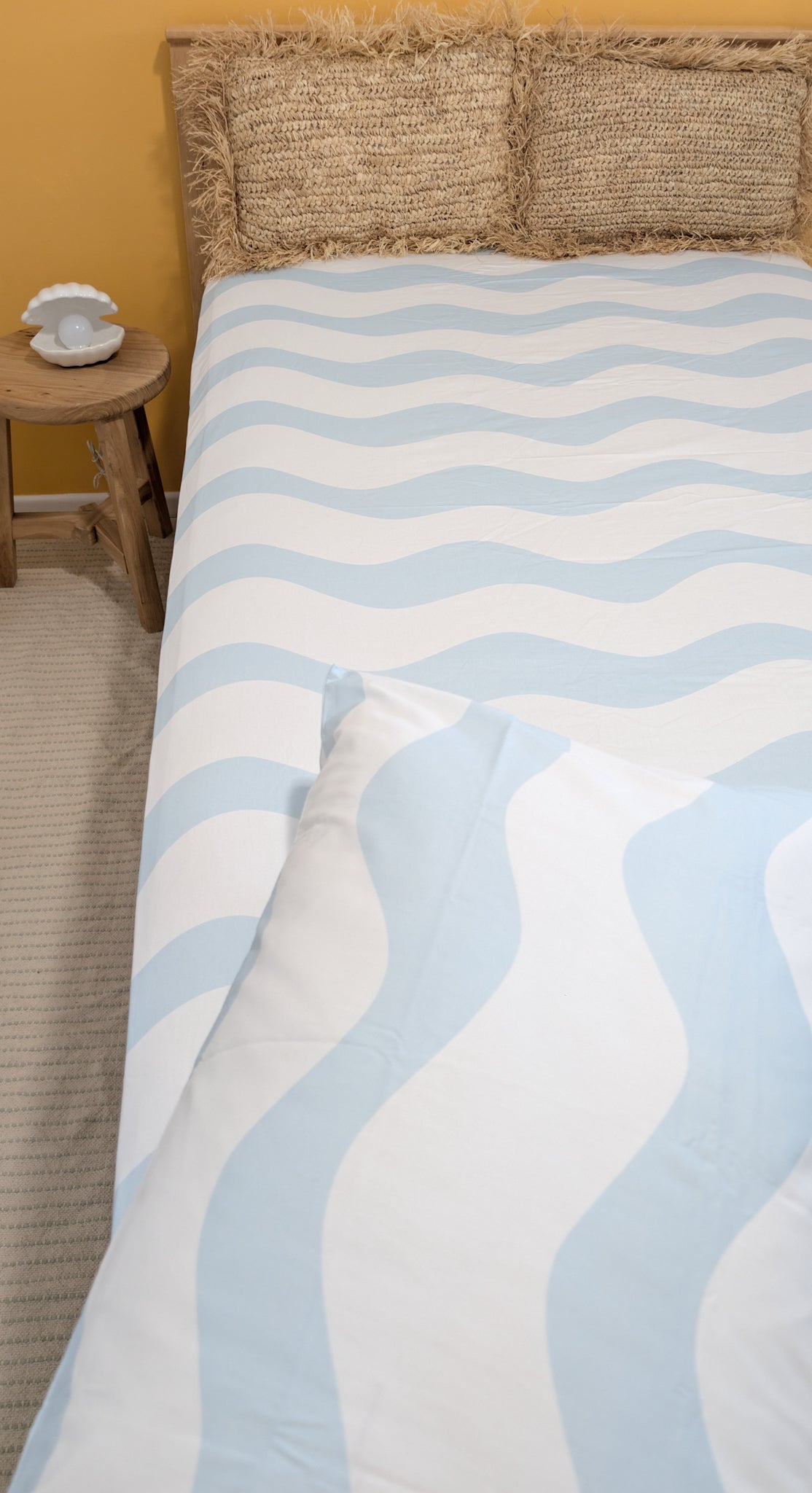 Blue Beachy Sheet Set | | Organic Cotton Fitted Sheet | The Cuddle Collective