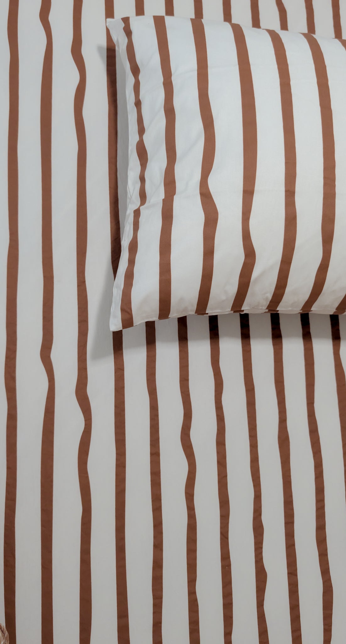 Brown Stripe Pillowcase | Organic Cotton Pillowcase | The Cuddle Collective
