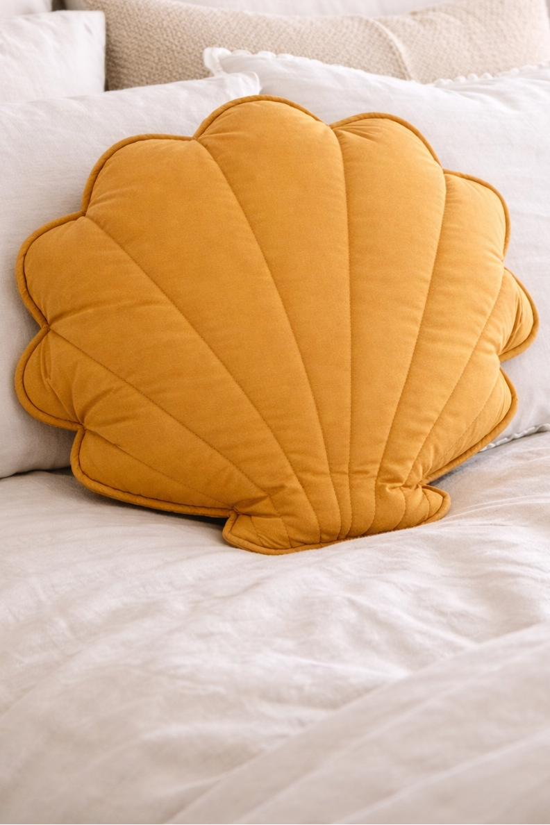 Mustard shell decorative cushion Australia
