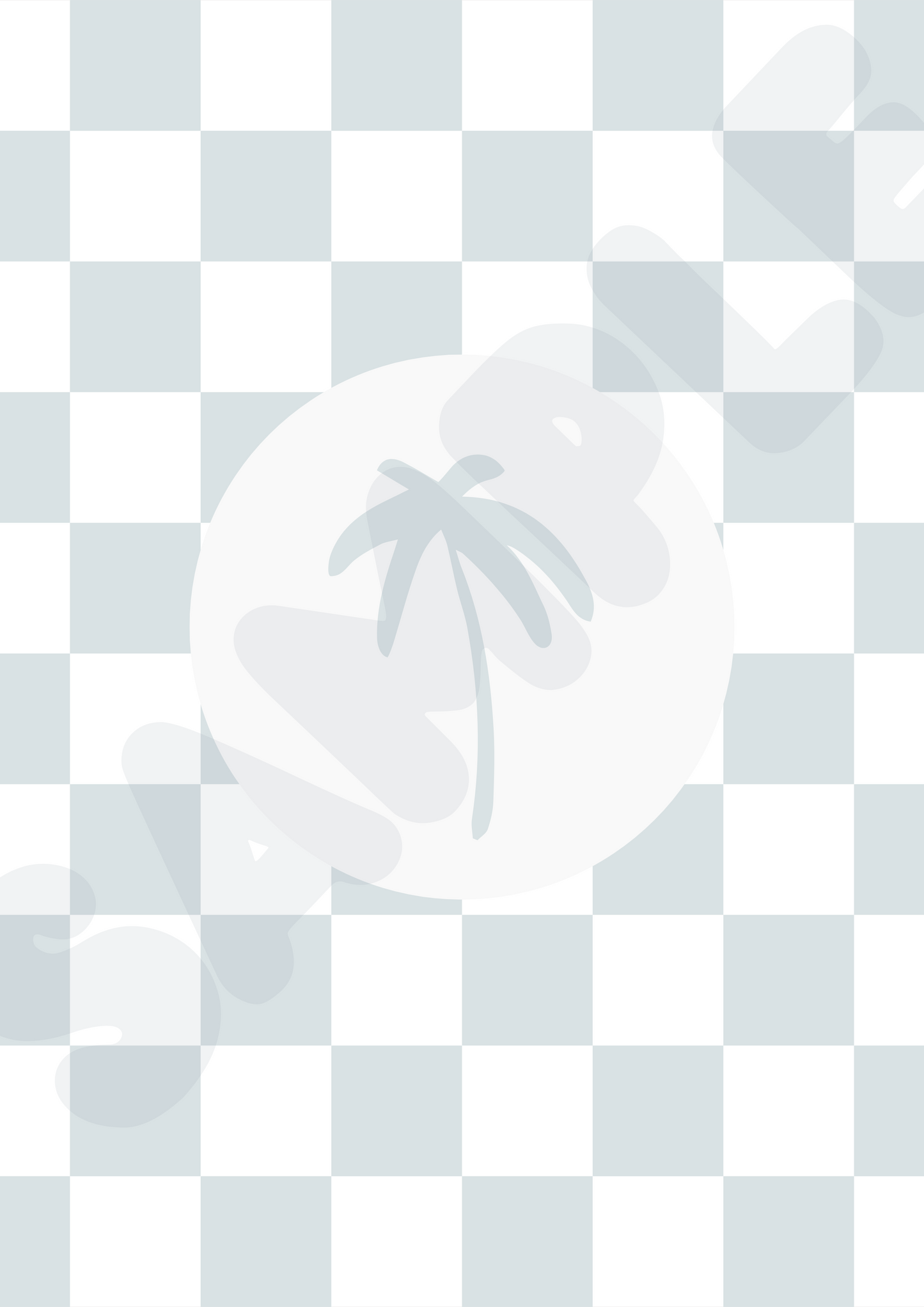 Checker Palm Kids Wall Print | Ocean | Kids Wall Art | Neutral Kids Room