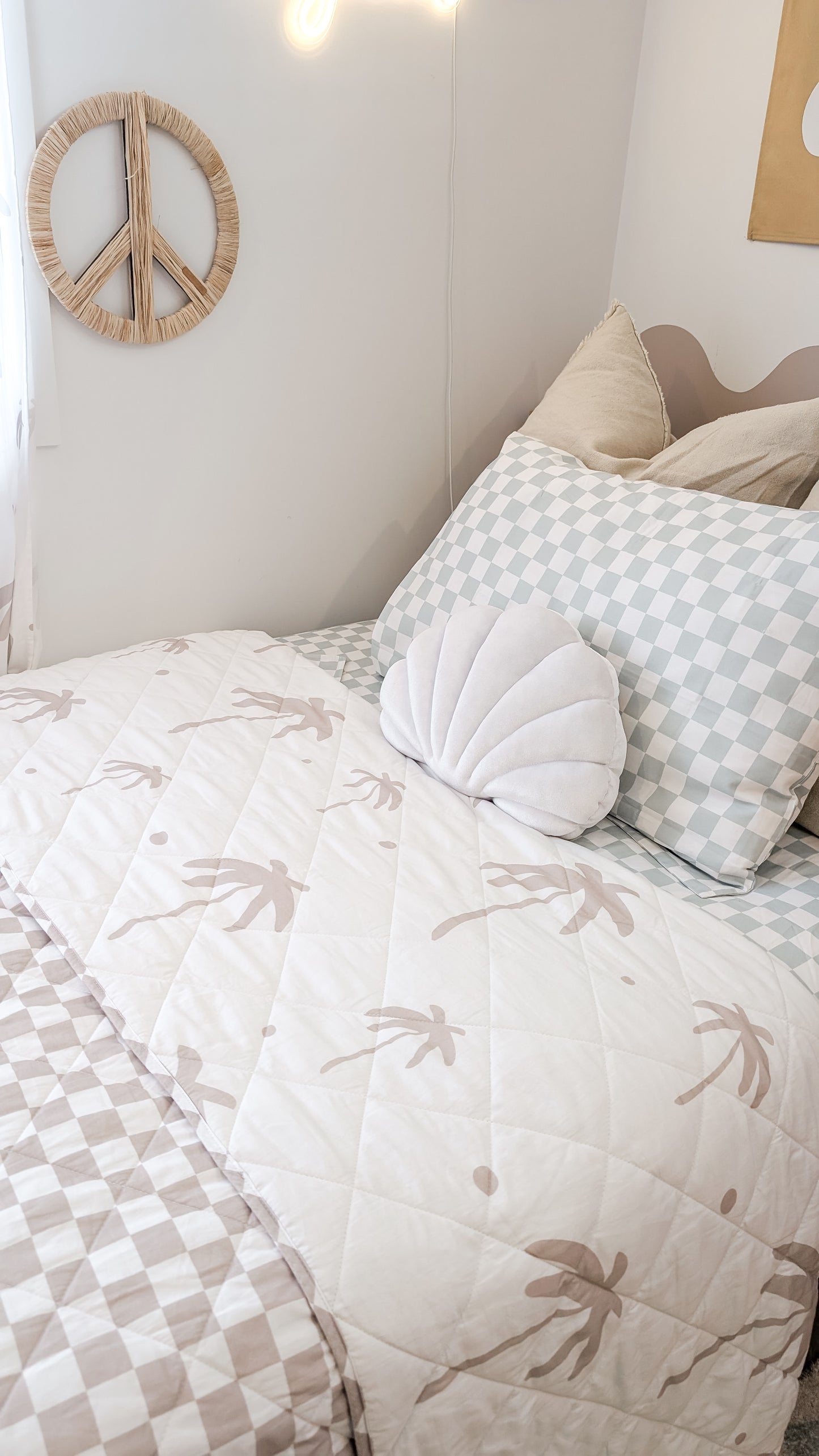 Ocean Checker - FITTED SHEET | Organic Cotton