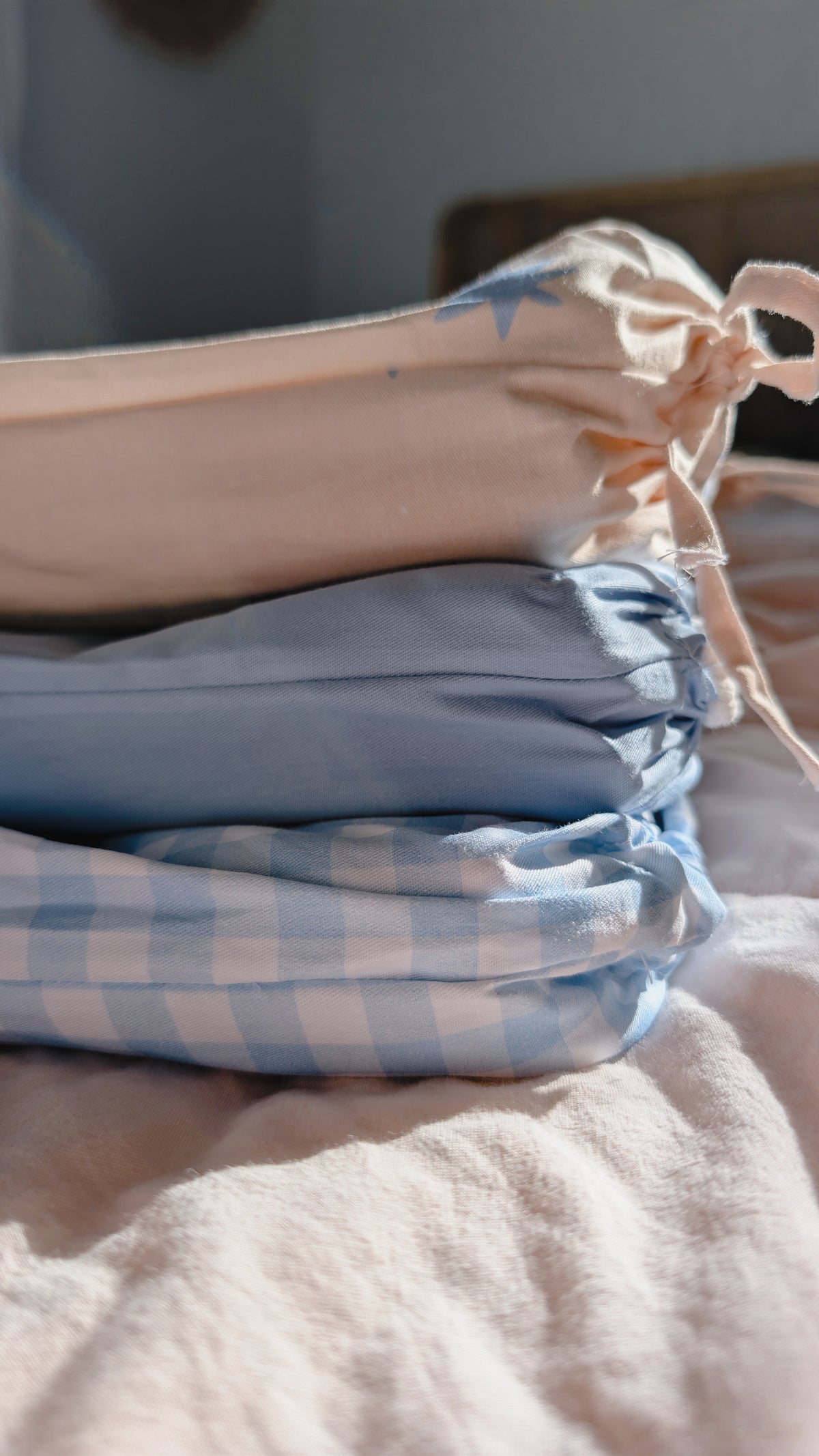 Organic Cotton Flat Sheet - Bluebird Gingham
