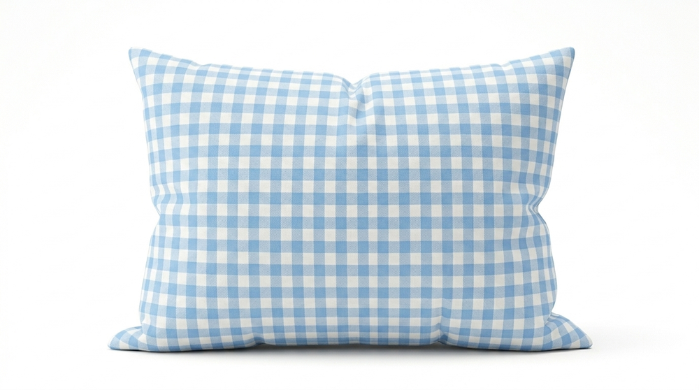 Organic Cotton Pillowcase - Bluebird Gingham