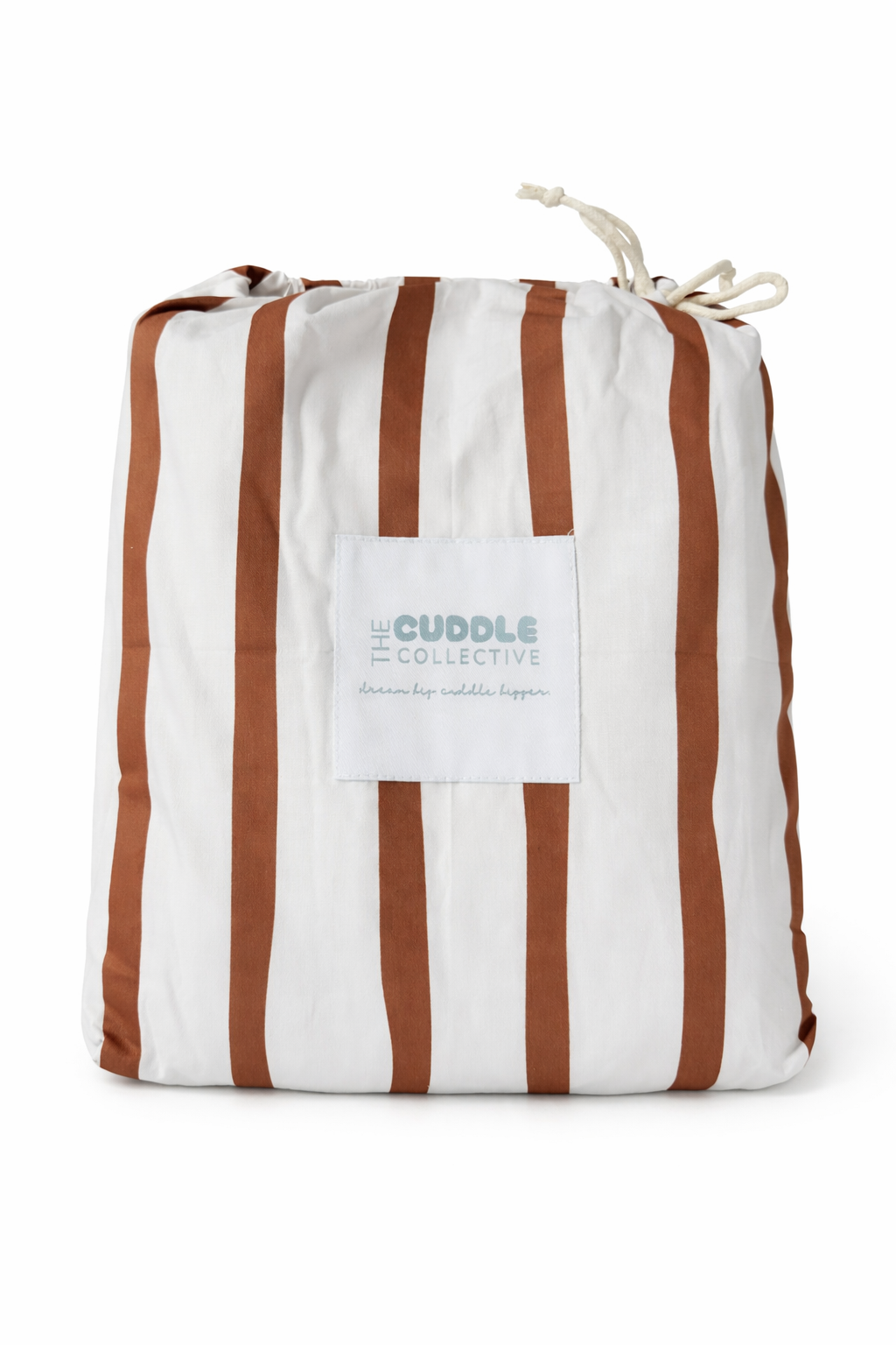 Brown Stripe Bedding| | Organic Cotton Stripe  Fitted Sheet | The Cuddle Collective