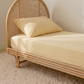 Butter yellow organic cotton kids sheet and pillowcase