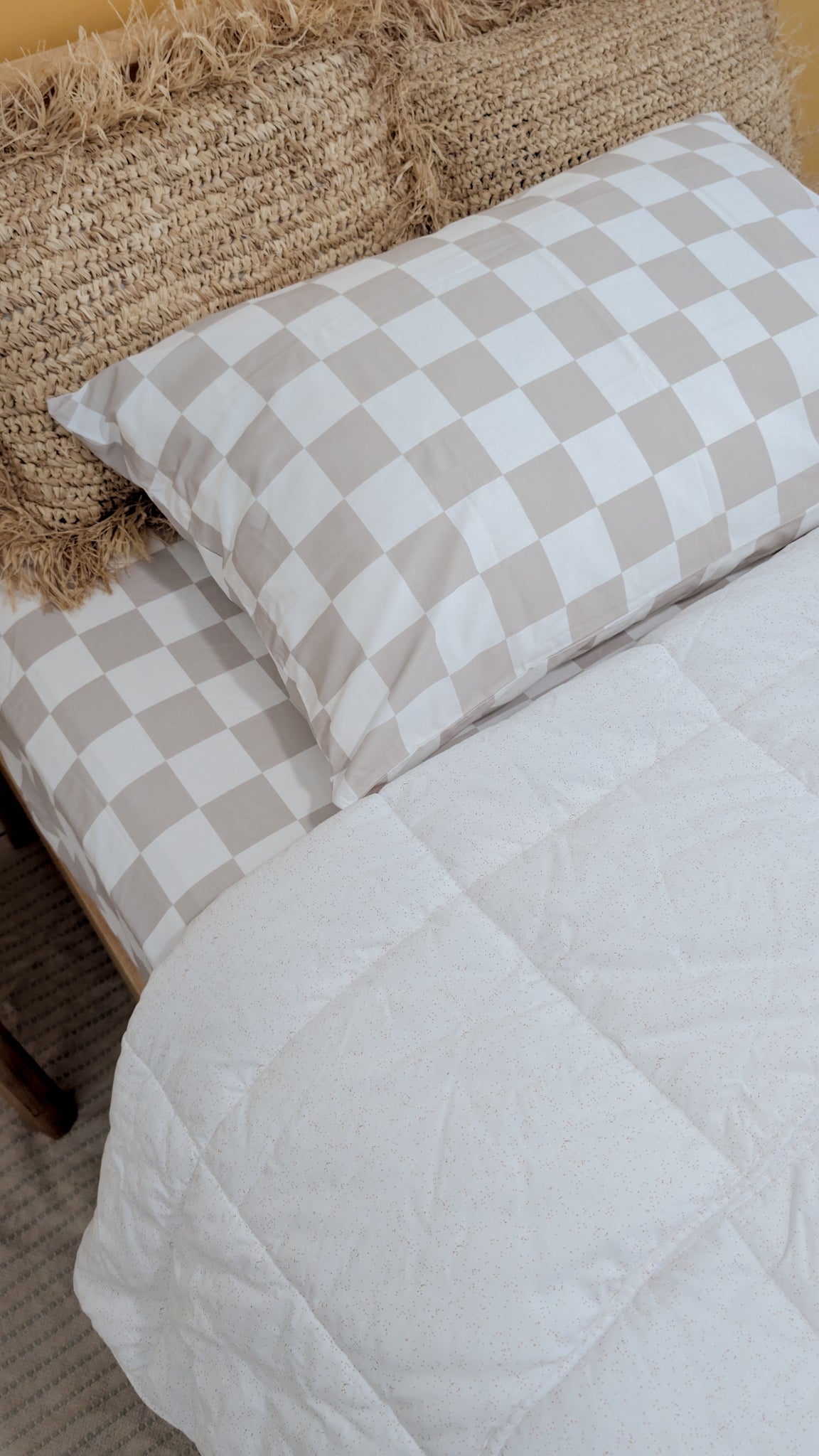 Checked Bedding| | Organic Cotton Checker  Fitted Sheet | The Cuddle Collective