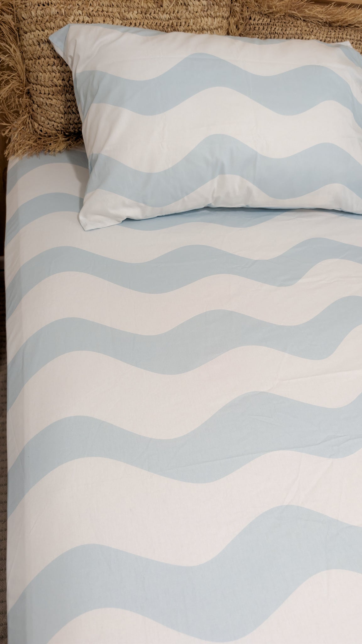Blue Wave Coastal Pillowcase | Organic Cotton Pillowcase | The Cuddle Collective