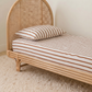 cream and brown organic cotton fitted sheets 