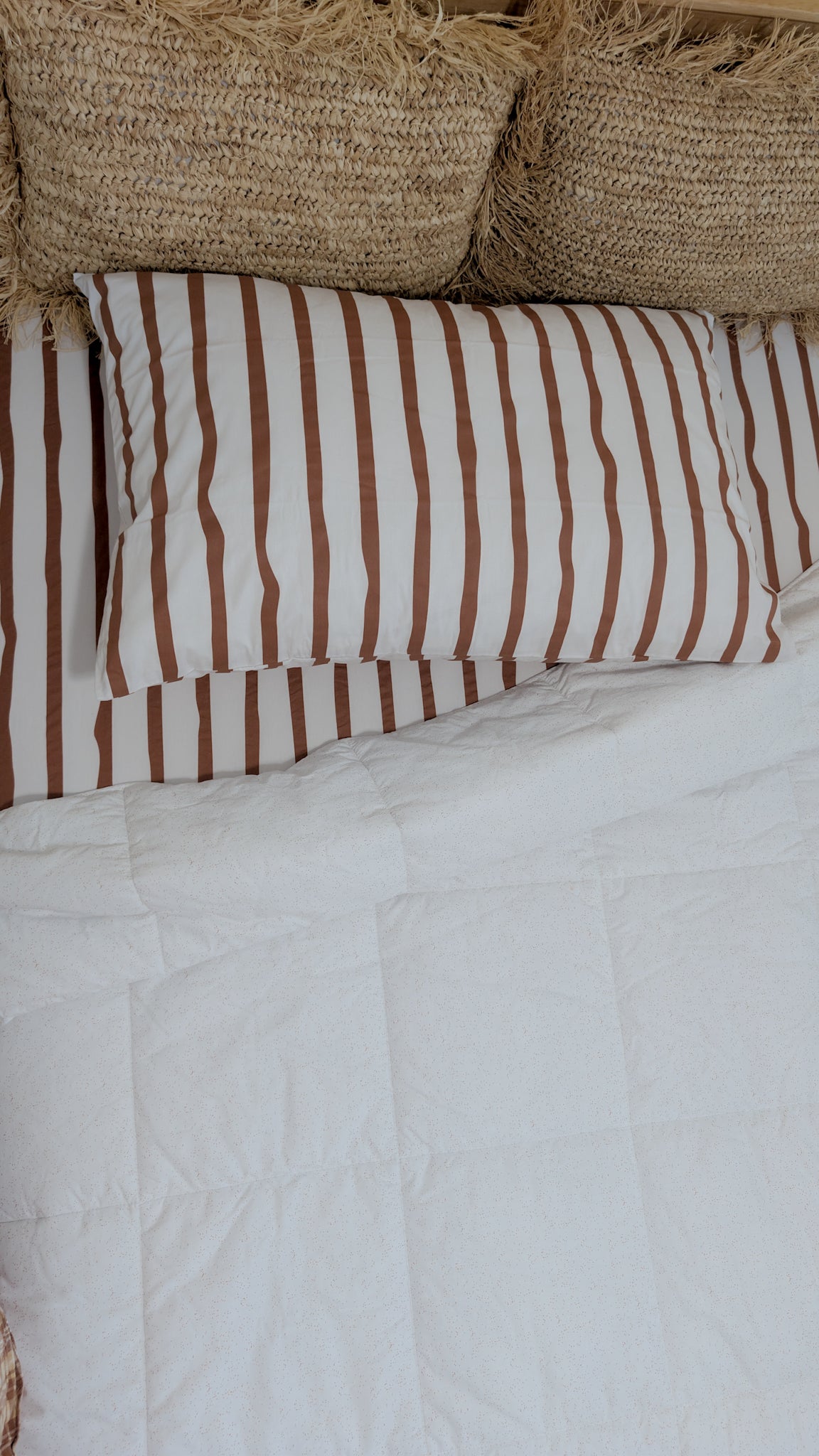 Brown Stripe Sheet Set | Organic Cotton Pillowcase | The Cuddle Collective