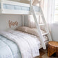 Neutral reversible double sided quilt for kids