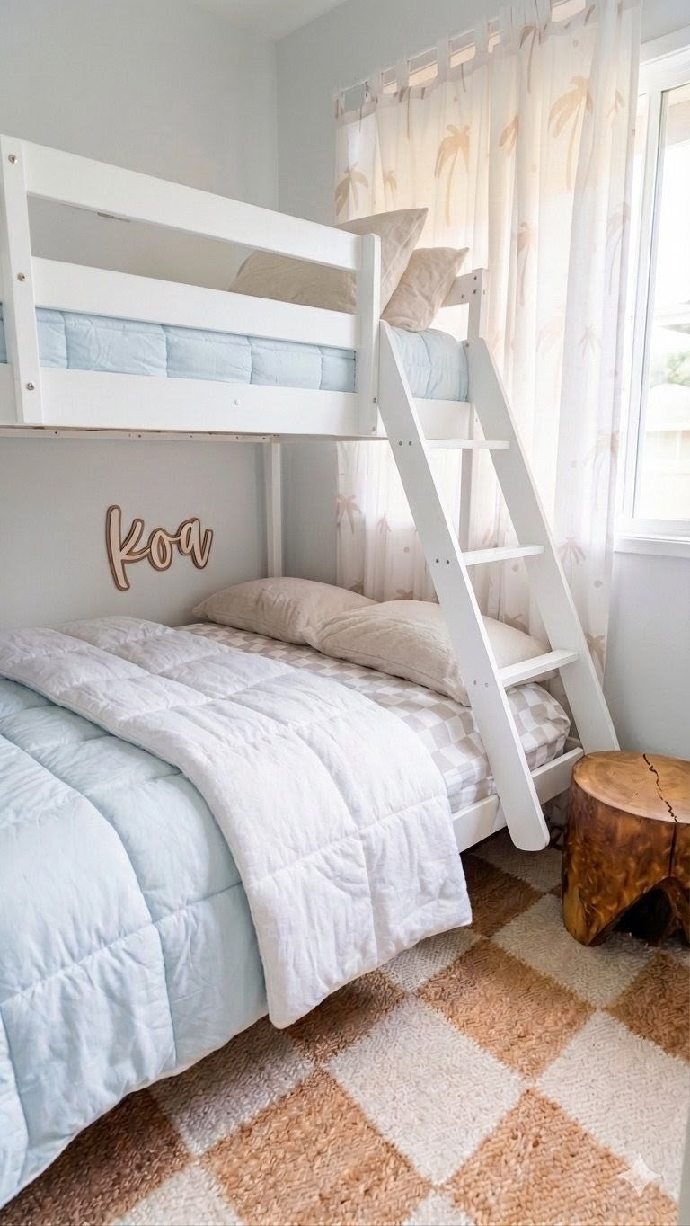 Neutral reversible double sided quilt for kids