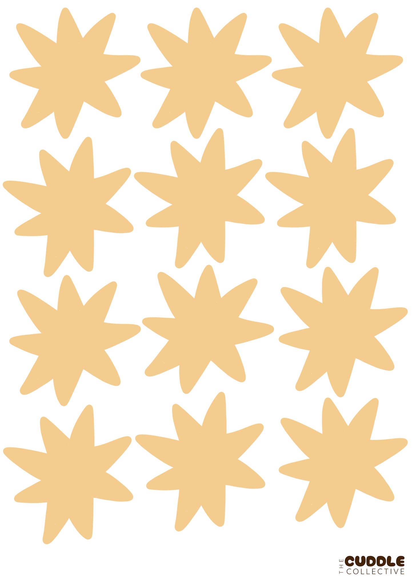 Fabric Wall Decal and fabric wall sticker in the shape of a butter yellow star. It is a high quality fabric wall sticker that won't damage walls.