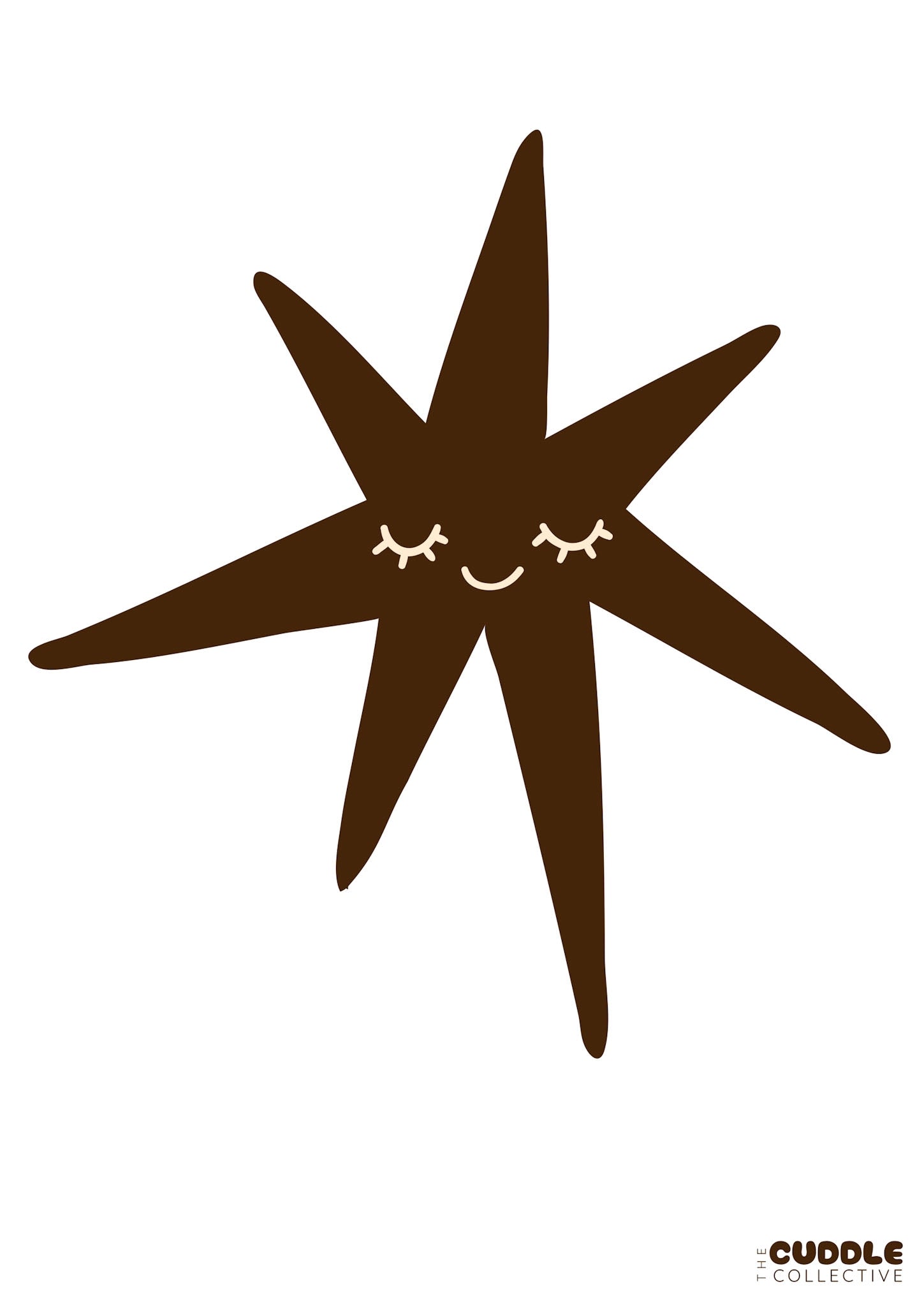 Fabric Wall Decal and wall sticker in the shape of a star with a face on it. It is a high quality fabric wall sticker that won't damage walls.