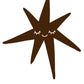 Fabric Wall Decal and wall sticker in the shape of a star with a face on it. It is a high quality fabric wall sticker that won't damage walls.