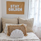 Fun kids wall banner featuring beachy, coastal fun words. Canvas banners feature matching interior design organic cotton sheets and kids bedding | The Cuddle Collective
