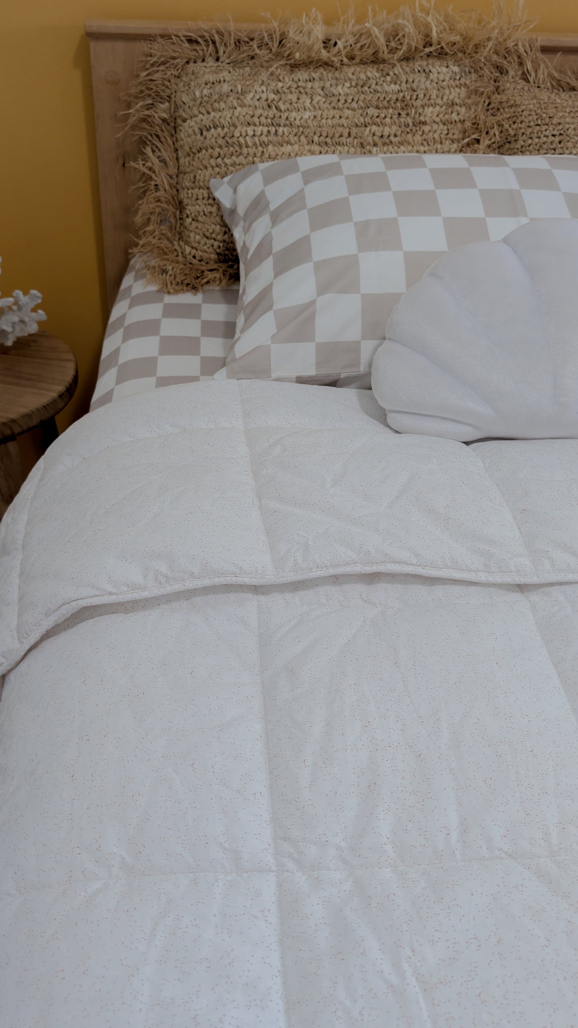 Natural Checked Pillowcase - Natural | Organic Cotton Pillowcase | The Cuddle Collective
