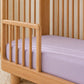 Lavender organic cotton fitted cot sheet 