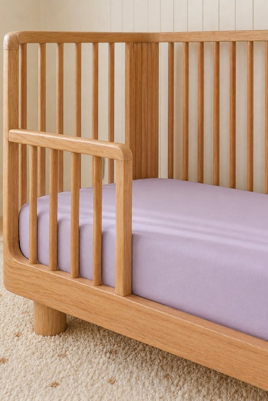 Lavender organic cotton fitted cot sheet 