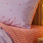 Love Bug Organic Cotton Kids Bedding, red gingham reversible quilt and sheets set