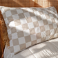Natural checker organic cotton pillowcase and sheets | The Cuddle Collective 