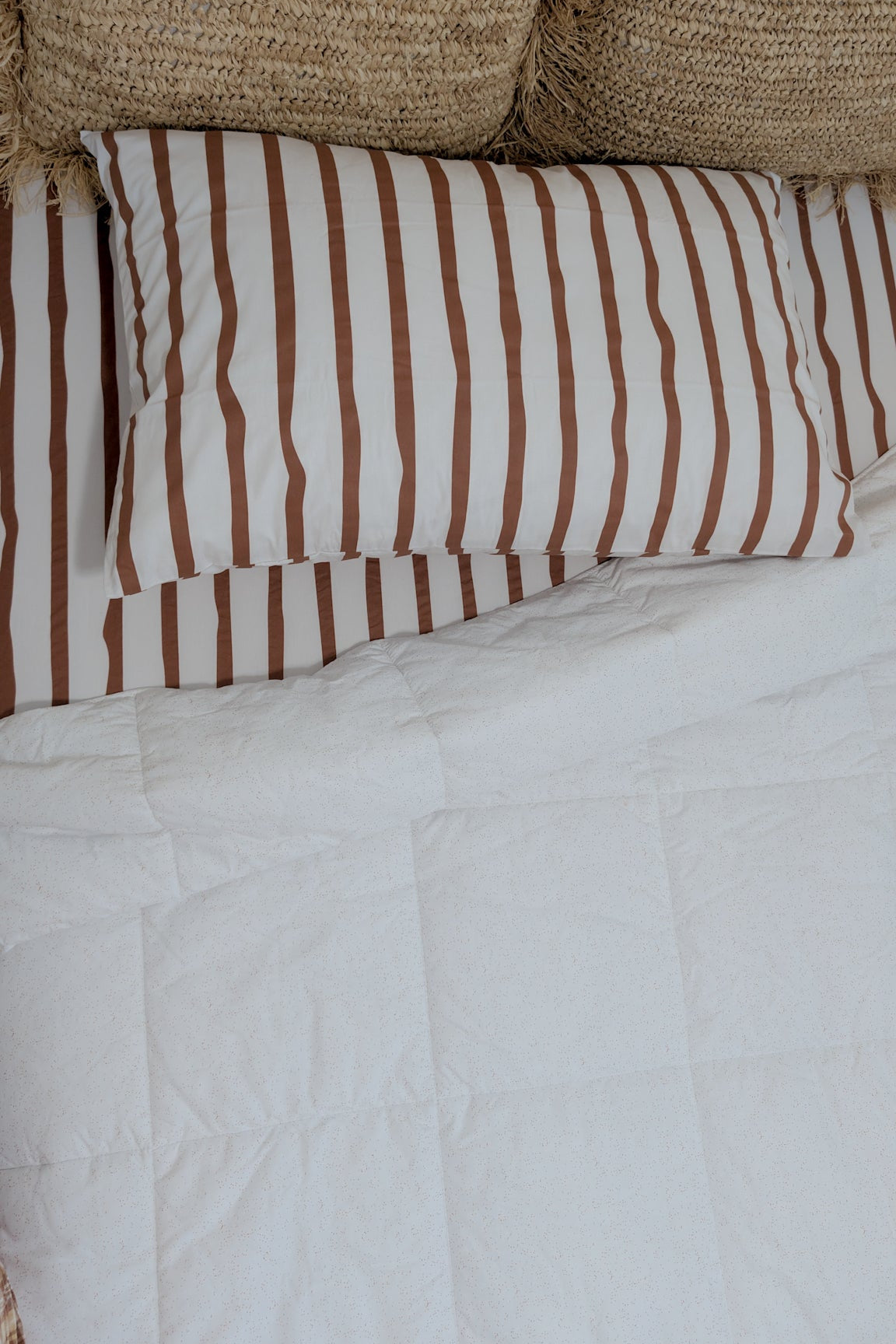 Brown Stripe Bedding| | Organic Cotton Stripe  Fitted Sheet | The Cuddle Collective