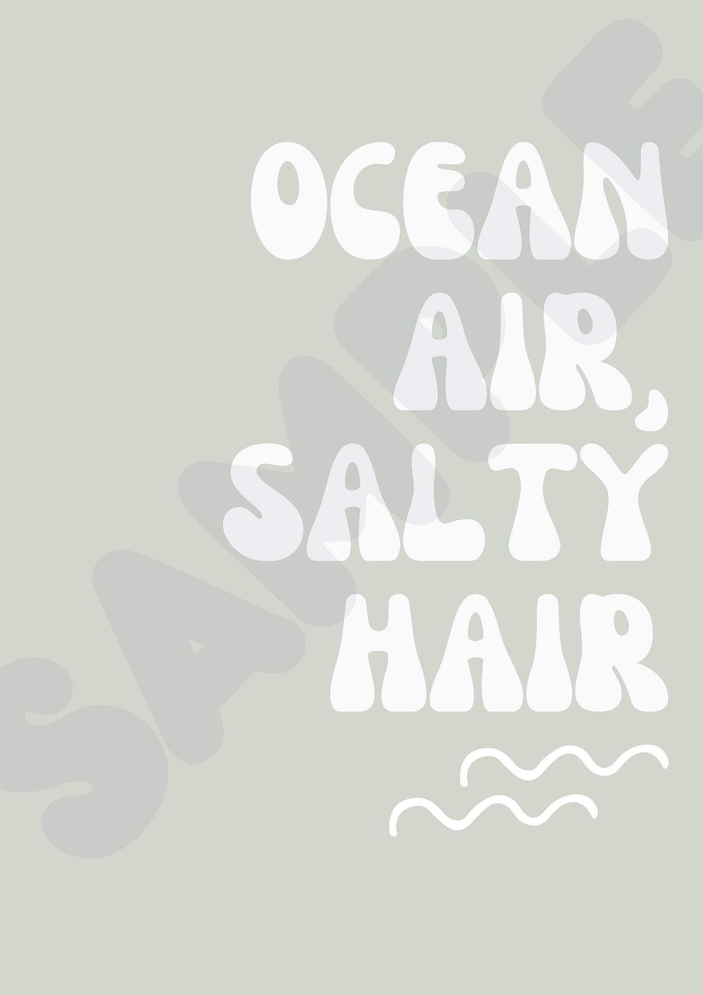 Ocean Air Kids Wall Print | Sage | Kids Wall Art | Neutral Kids Room