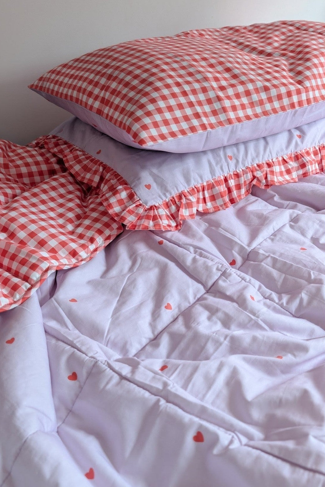 OEKO tex certified organic cotton reversible quilt and pillowcases