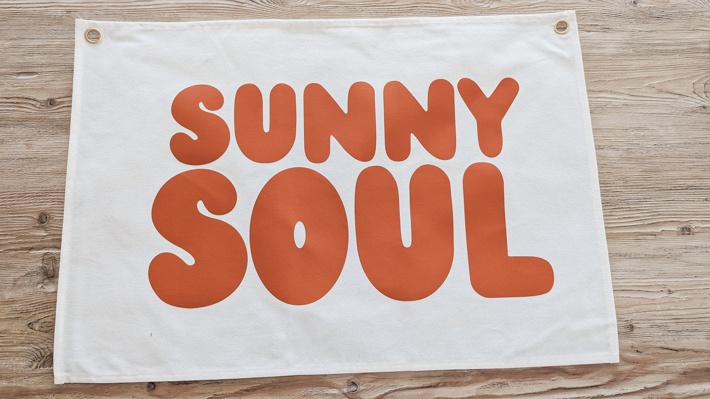 Kids Canvas Banner - Sunny Soul (Natural & Rust)