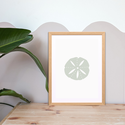 Sand Dollar Wall Print | Sage | Kids Wall Art | Neutral Kids Room