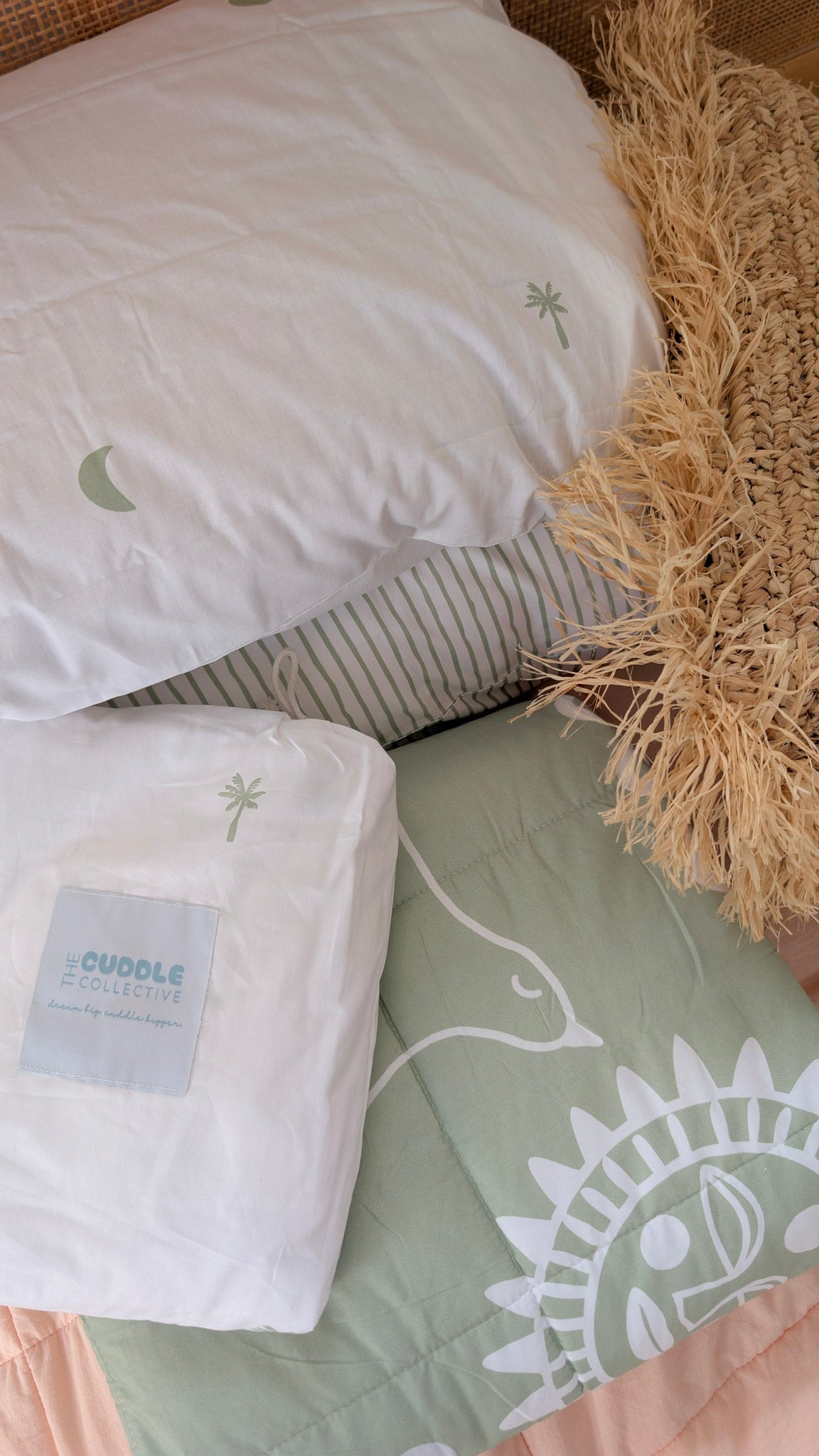 Sage kids bedding, kids quilt, kids organic cotton bedding