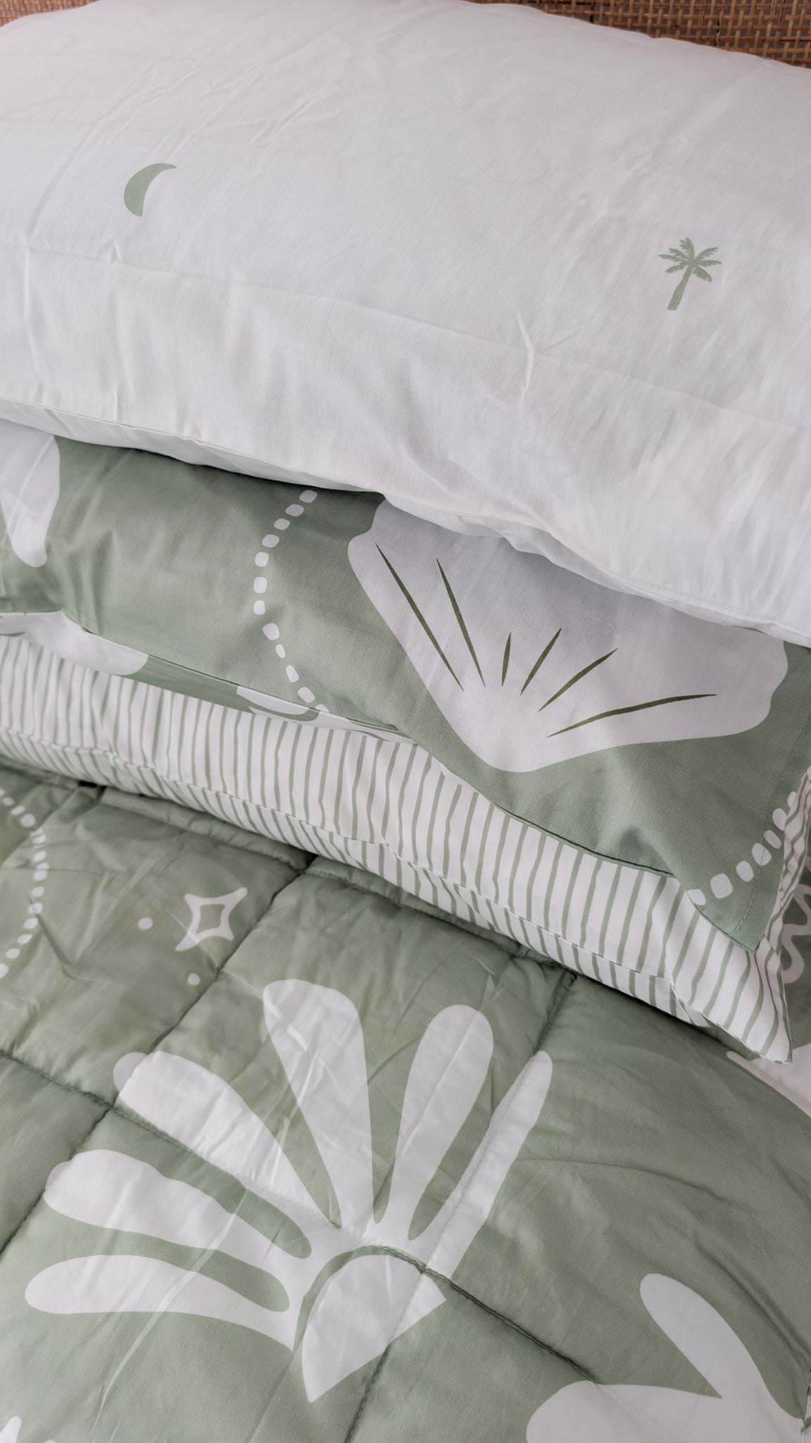 Sage Mediterranean kids bedding organic cotton
