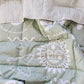 Sage Organic cotton kids reversible quilt, fitted sheet, stars and sun bedding