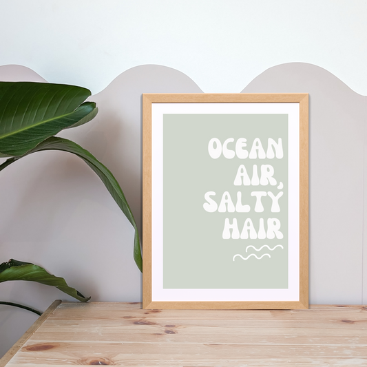 Ocean Air Kids Wall Print | Sage | Kids Wall Art | Neutral Kids Room