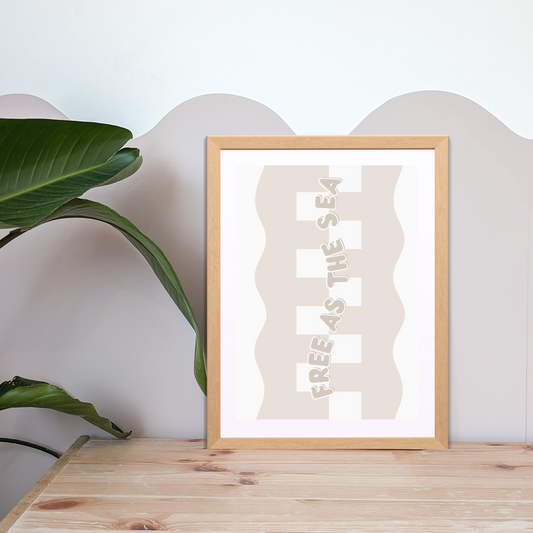 Free as the Sea Kids Wall Print | Honey | Kids Wall Art | Neutral Kids Room