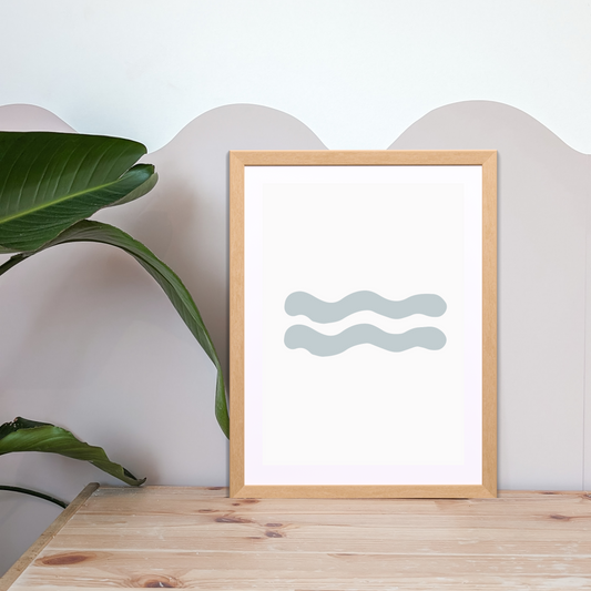 Wavy Seas Kids Wall Print | Ocean | Kids Wall Art | Neutral Kids Room