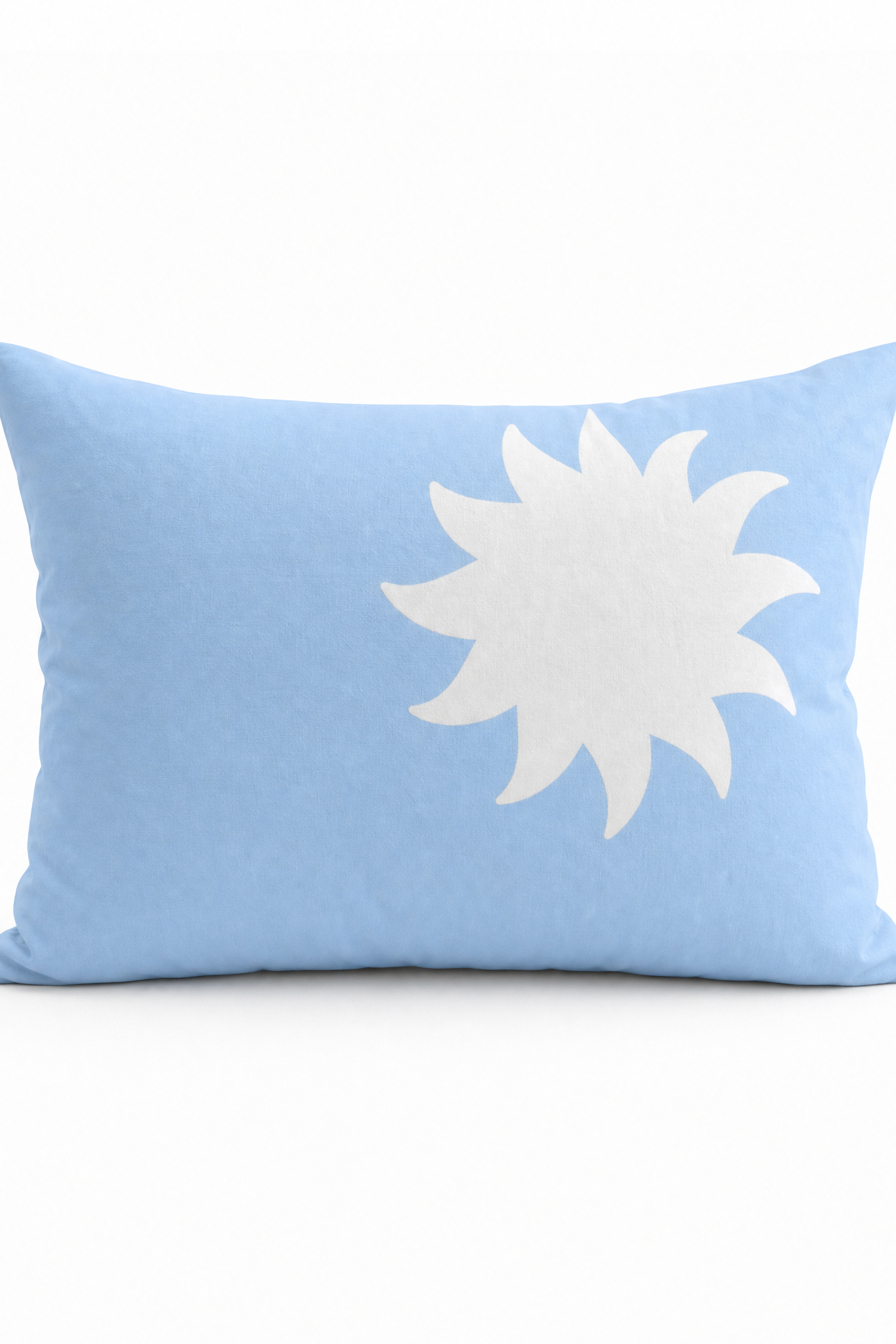 Cornflower blue and brown stripe organic cotton kids pillowcase 