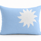 Cornflower blue and brown stripe organic cotton kids pillowcase 