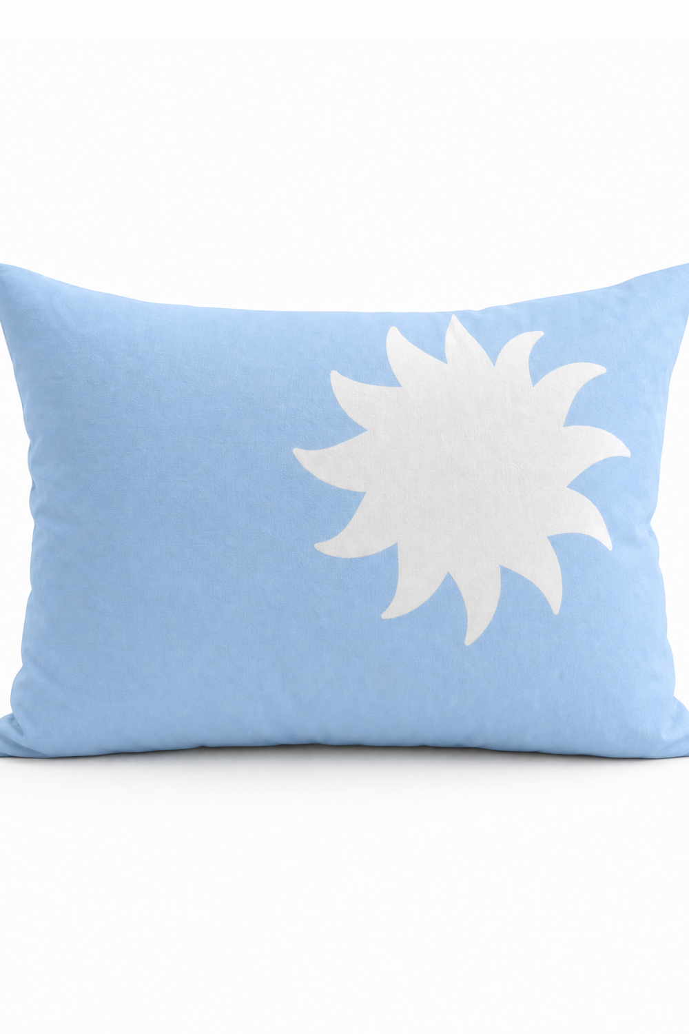Cornflower blue and brown stripe organic cotton kids pillowcase 