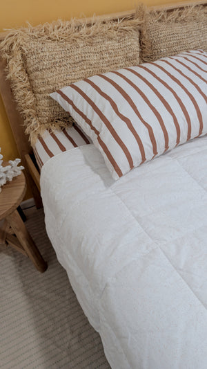 Brown Stripe Pillowcase | Organic Cotton Pillowcase | The Cuddle Collective