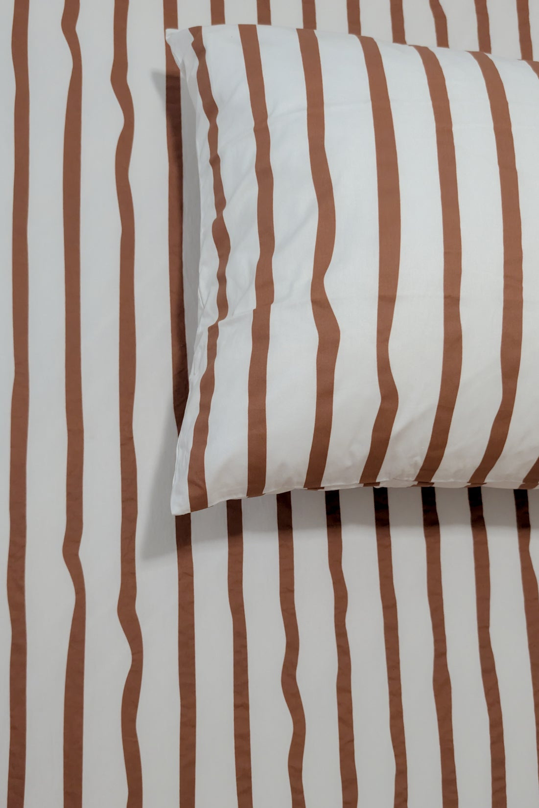 Brown Stripe Bedding| | Organic Cotton Stripe  Fitted Sheet | The Cuddle Collective