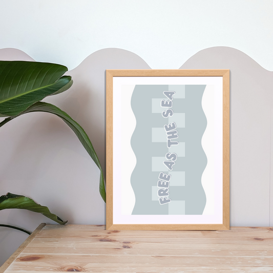 Free as the Sea Kids Wall Print | Ocean | Kids Wall Art | Neutral Kids Room