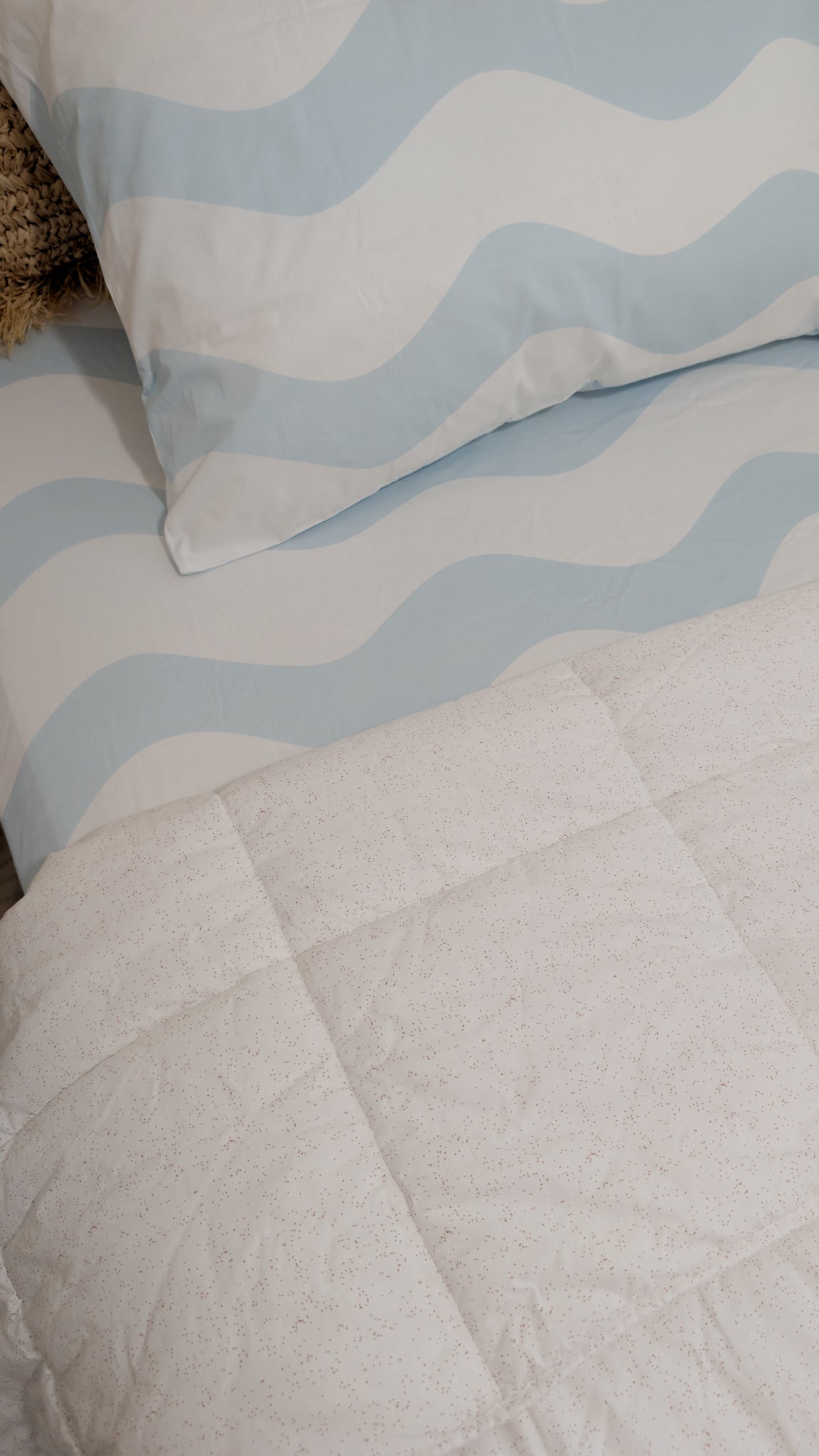 Blue Beachy Sheet Set | | Organic Cotton Fitted Sheet | The Cuddle Collective