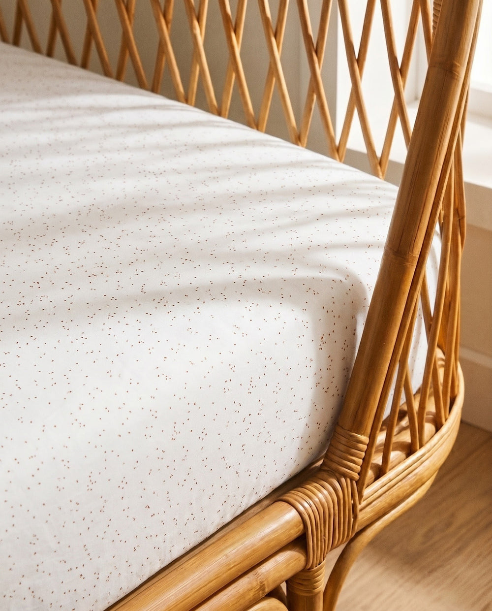 White Speckle Organic Cotton Fitted Sheet 