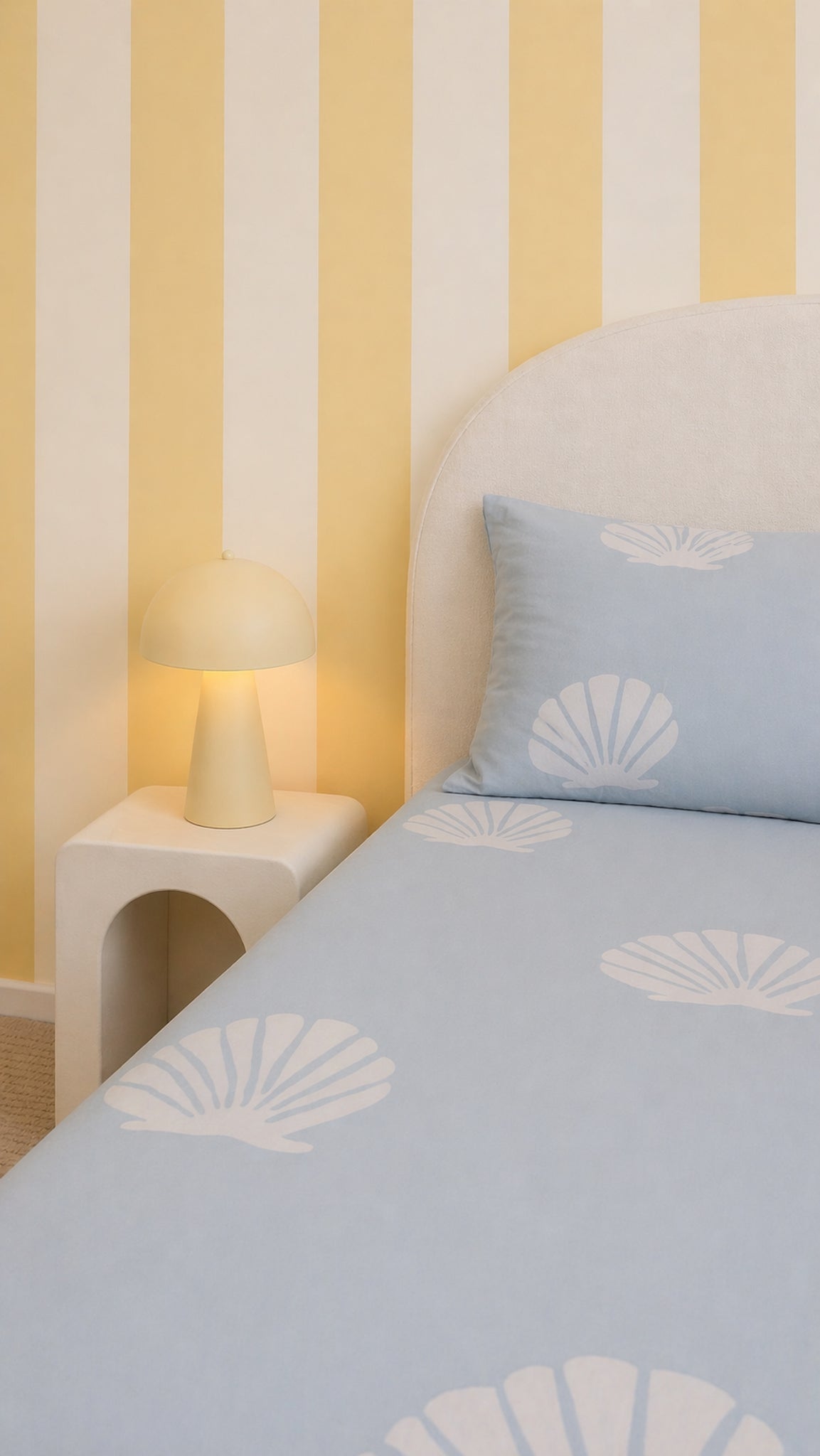 baby blue shell kids organic cotton sheet set