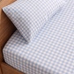 Blue gingham pillowcase for single bed, king single bed, double bed