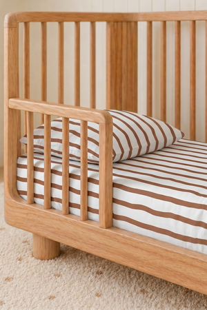 coco stripe brown striped cot sheet