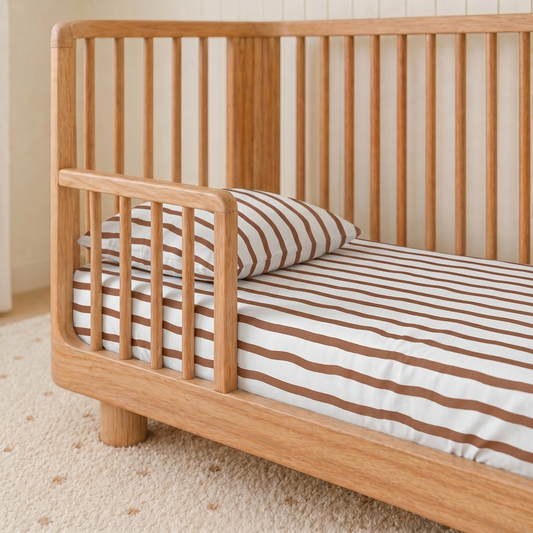 coco stripe brown striped cot sheet