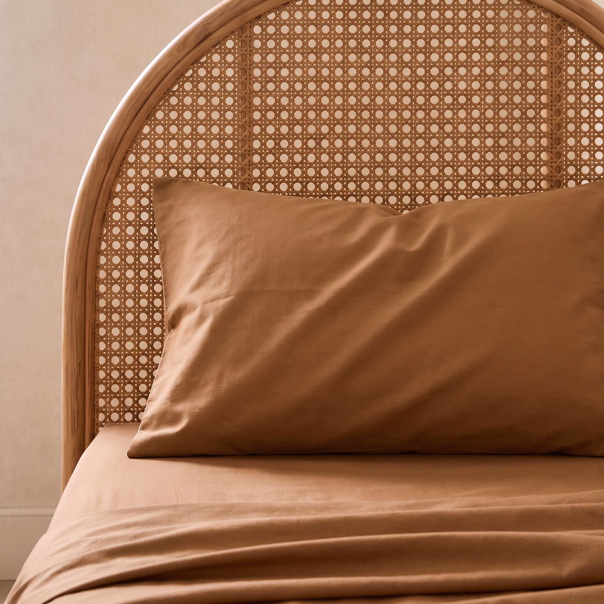 organic cotton light brown pillowcase  by the cuddle collective