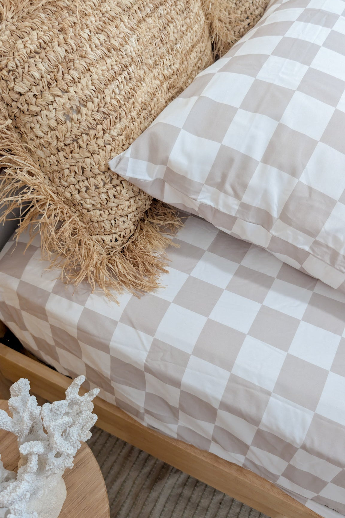 organic cotton sheet set checker
