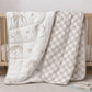 natural colour palm and checker double sided quilt in kids bedroom